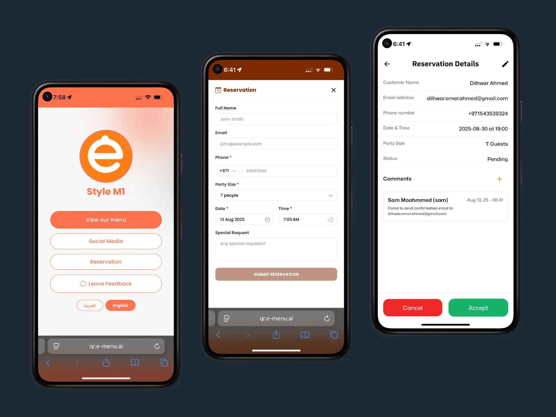 Table Reservations