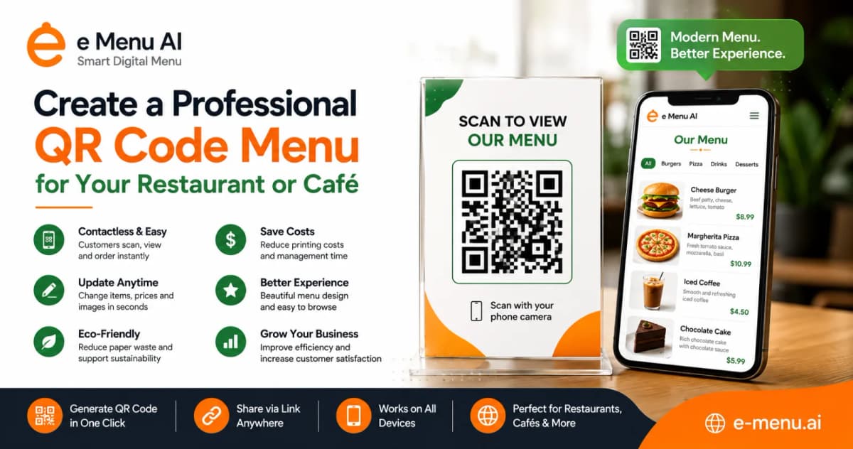 QR Code Menu for Restaurants & Cafés