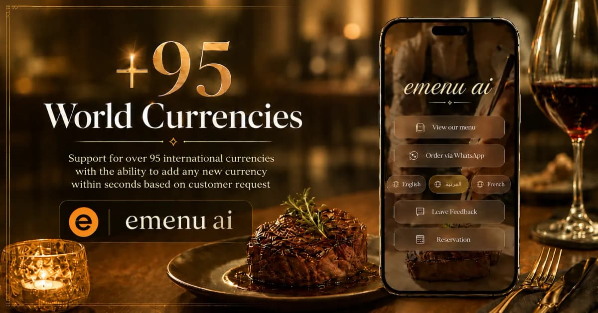 Expand Your Restaurant's Reach with e Menu ai: Seamless Support for 95+ Global Currencies