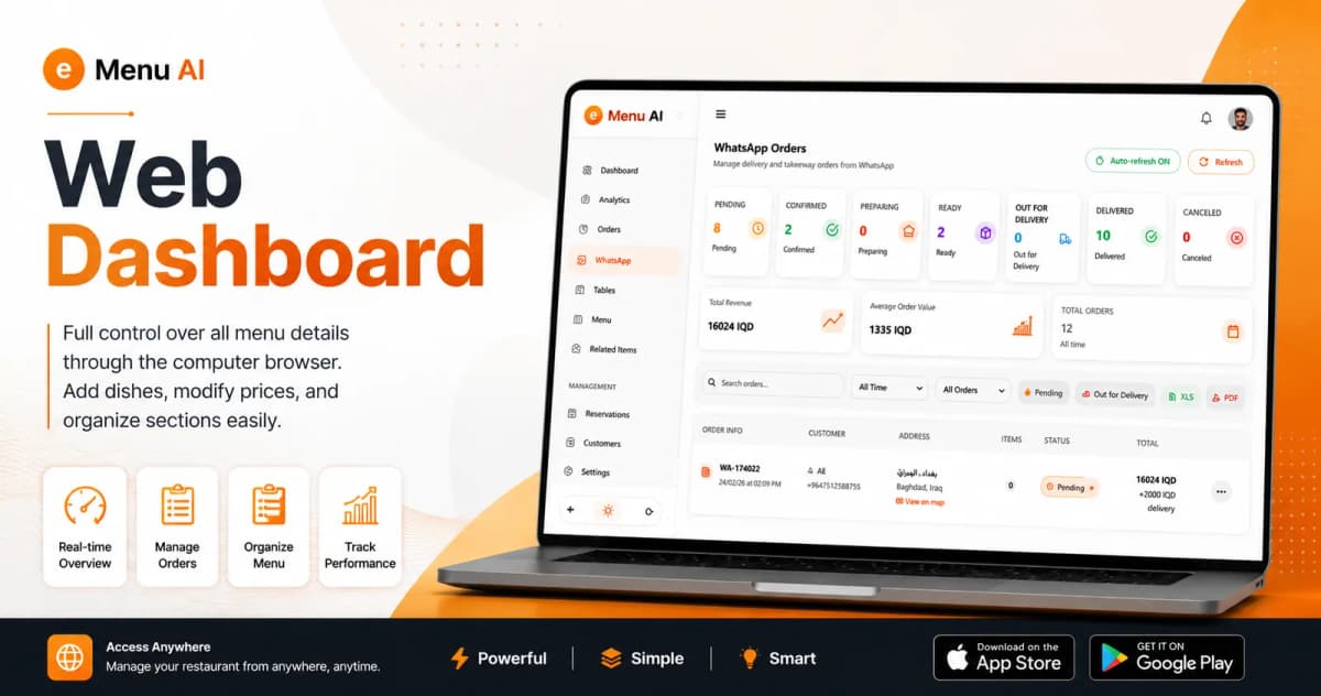 Revolutionize Your Restaurant Management with the e Menu AI Web Dashboard