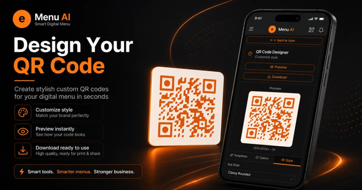 Design a QR Code That Matches Your Brand with e menu ai