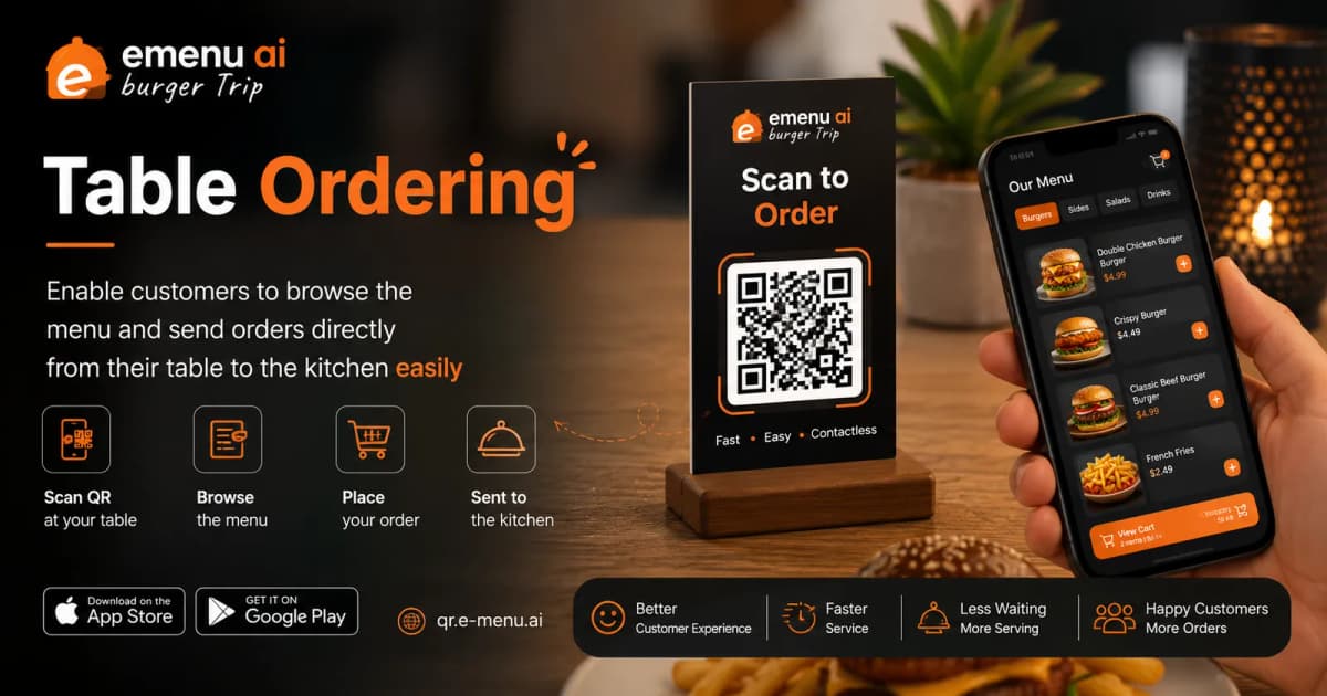 Transform Every Table into a Smart Ordering Experience with eMenu AI