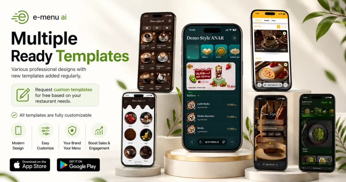 Multiple Ready Templates for Every Restaurant Style