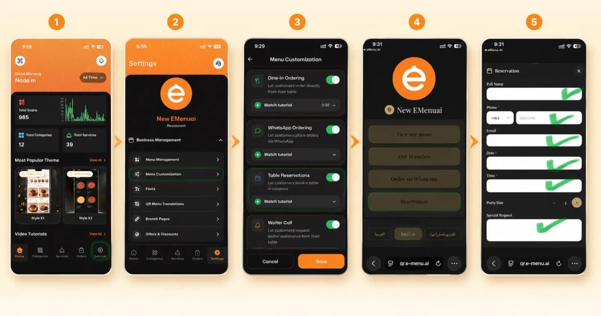 How to Enable Table Reservations on eMenu AI: A Step-by-Step Guide