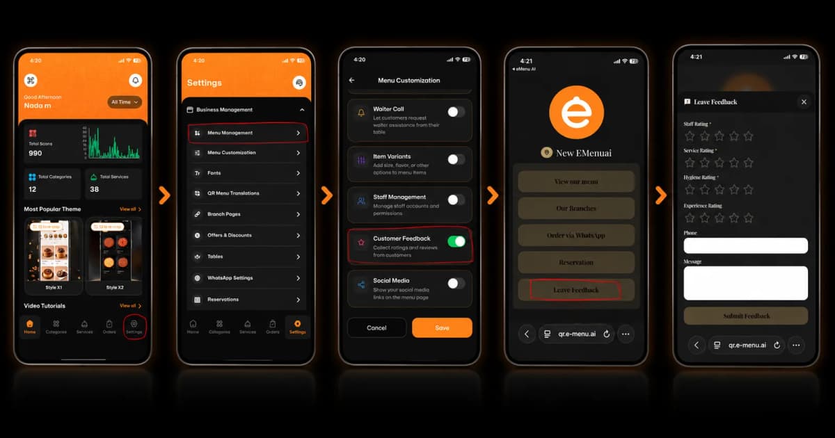 How to Enable Customer Feedback on the eMenu AI App: A Step-by-Step Guide