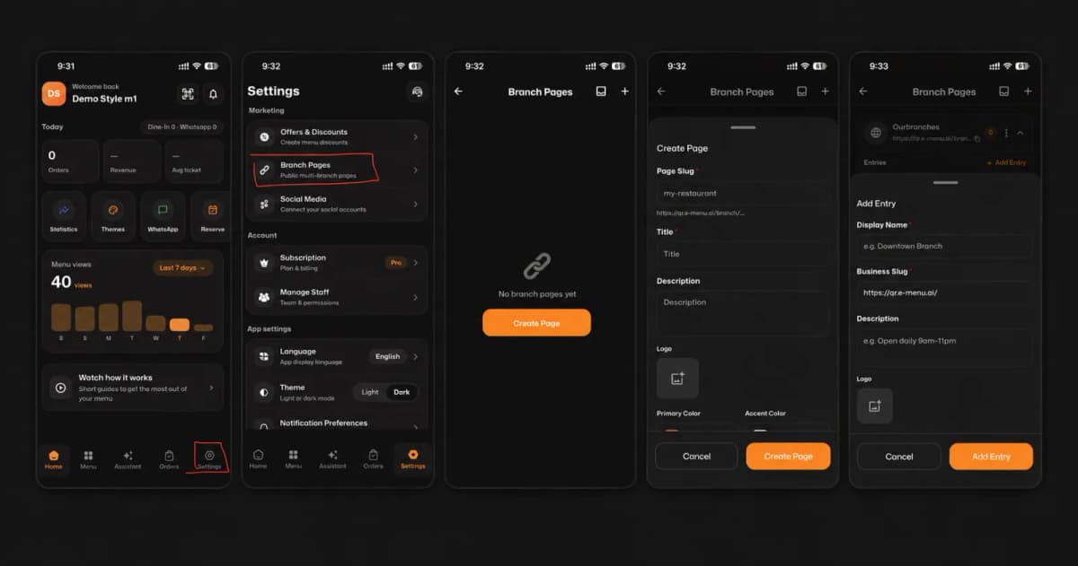 How to Create Branch Pages on the eMenu AI App: A Step-by-Step Guide